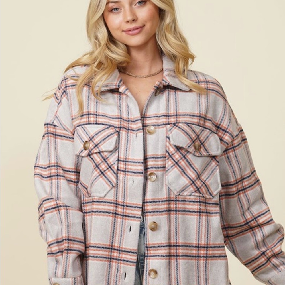 Plaid Button-Up Women's Jacket